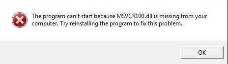 Errore MSVCR100
